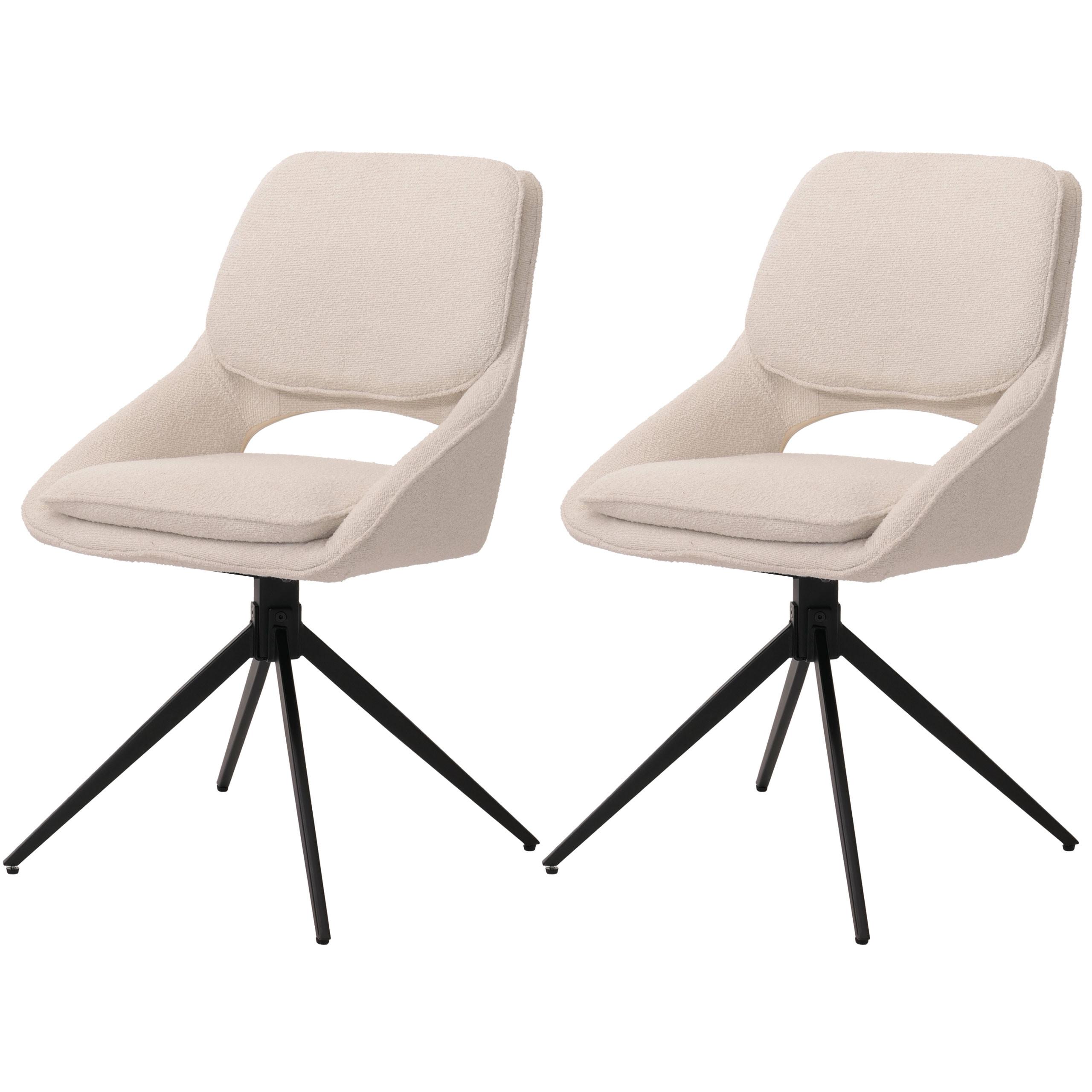 ESSZIMMERSTUHL Cremeweiß 2er-Set - Creme/Weiß, Textil (55/87/55cm) - MCW