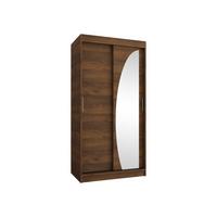 SCHWEBETÜRENSCHRANK Wika 100 cm - Silberfarben/Nussbaumfarben, Holzwerkstoff/Kunststoff (100/200/62cm) - MIRJAN24