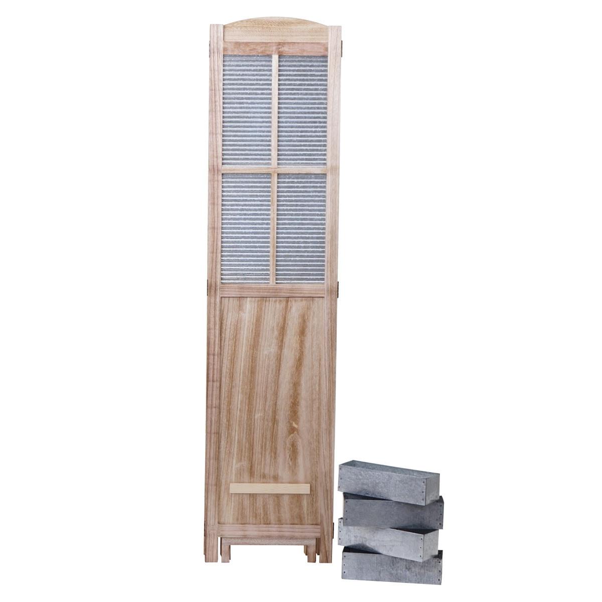 PARAVENT Grau, Braun - Braun/Grau, Holz (161/170/28cm) - MCW