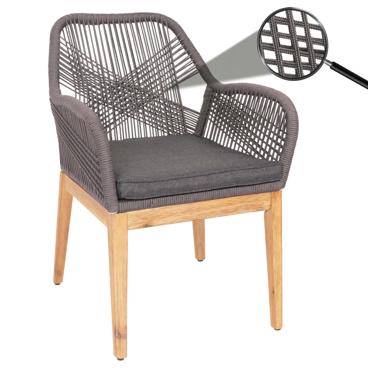 GARTENSTUHL H56B Grau - Grau, Holz (58/85/59cm) - MCW