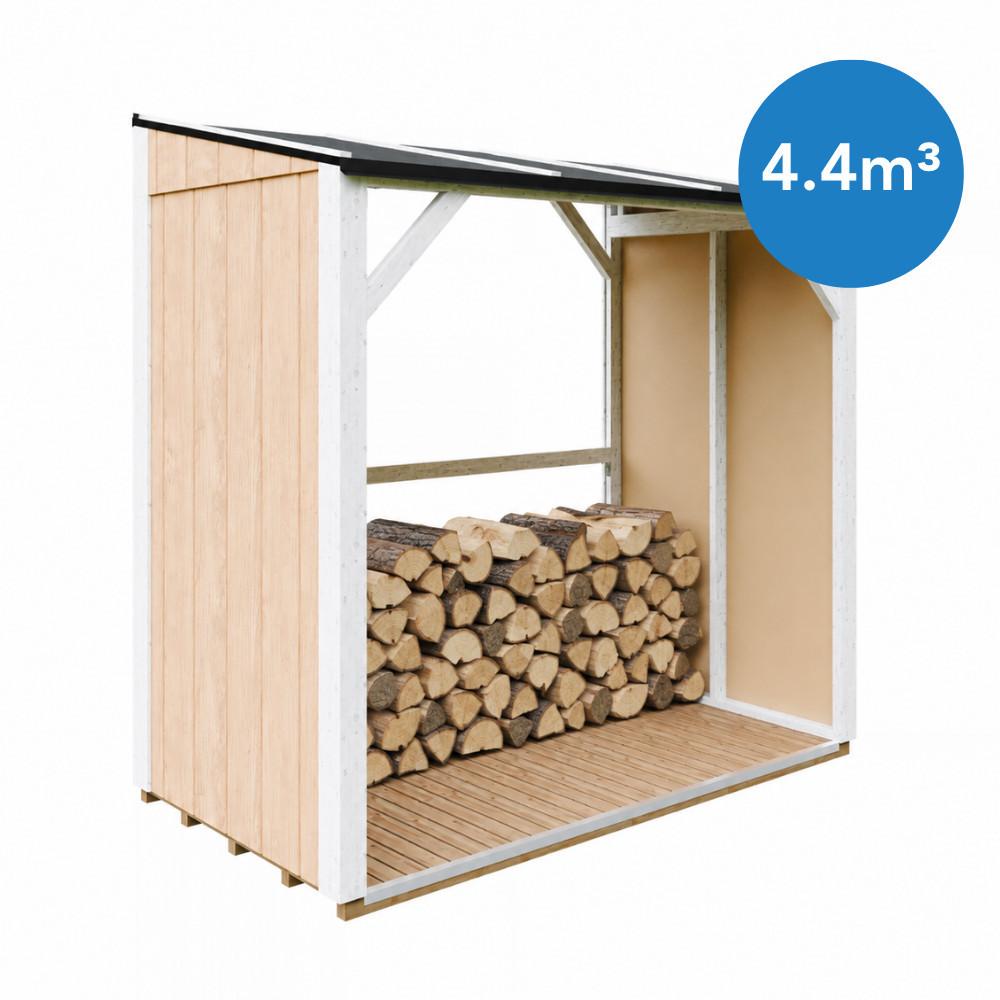 BRENNHOLZLAGER 2,54 m², Kaminholzunterstand mit ~4,4 m³ Lagerkapazität - Hellgelb, Holz (118/220/215cm) - Timbela