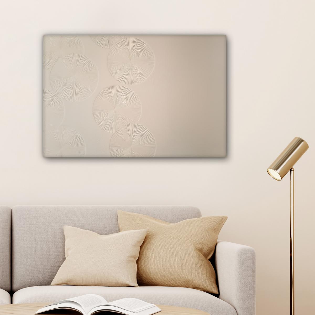 LEINWANDBILD Japandi - Beige - Modern Gemälde 60x40 cm - Ecru, Textil (60/40cm) - MuchoWow
