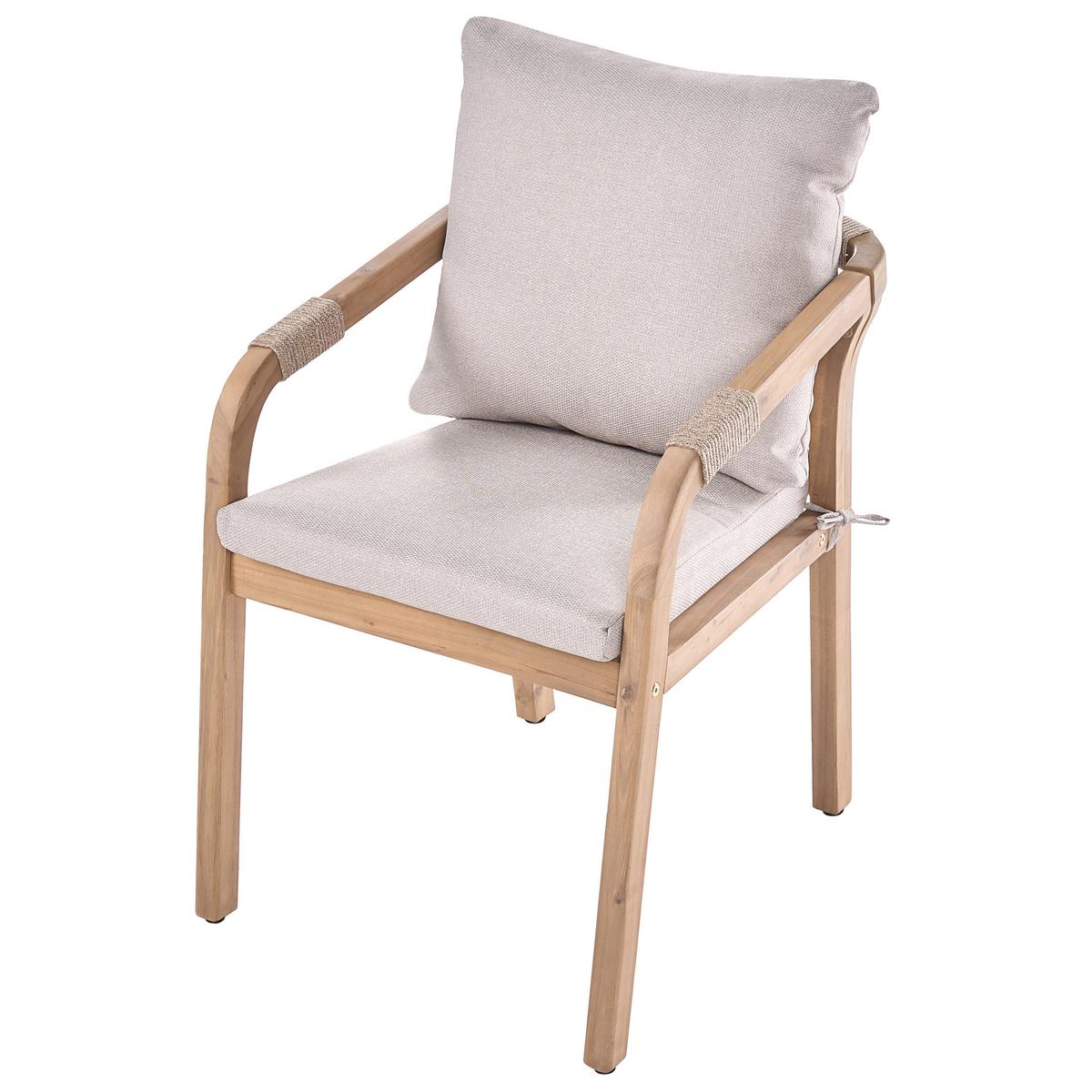 GARTENSTUHL Akazienholz Hellbraun Sumba - Beige, Holz (55/76/66cm) - Beliani