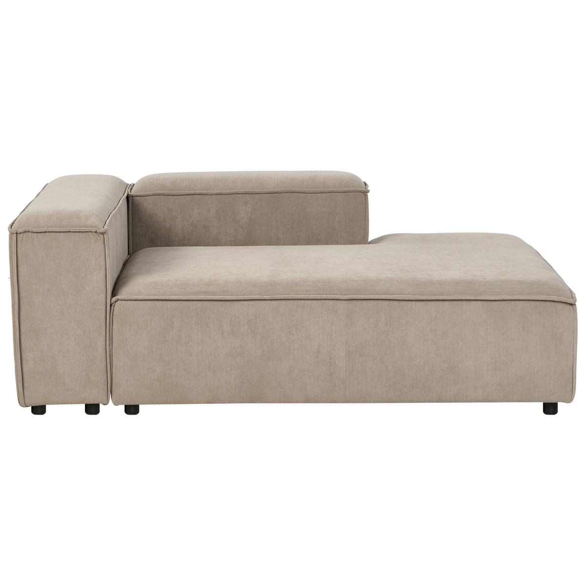 ECKSOFA Modul 4-Sitzer linksseitig Hellbraun Cord Ardal - Hellbraun/Schwarz, Textil (326/180cm) - Beliani