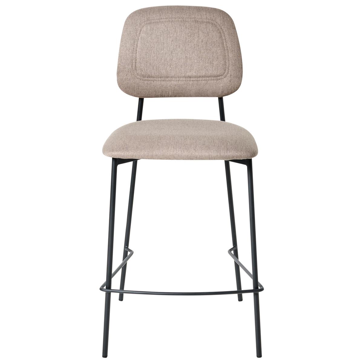 BARHOCKER 2er-Set Taupe Duette - Taupe/Schwarz, Textil (45/96/48cm) - Beliani