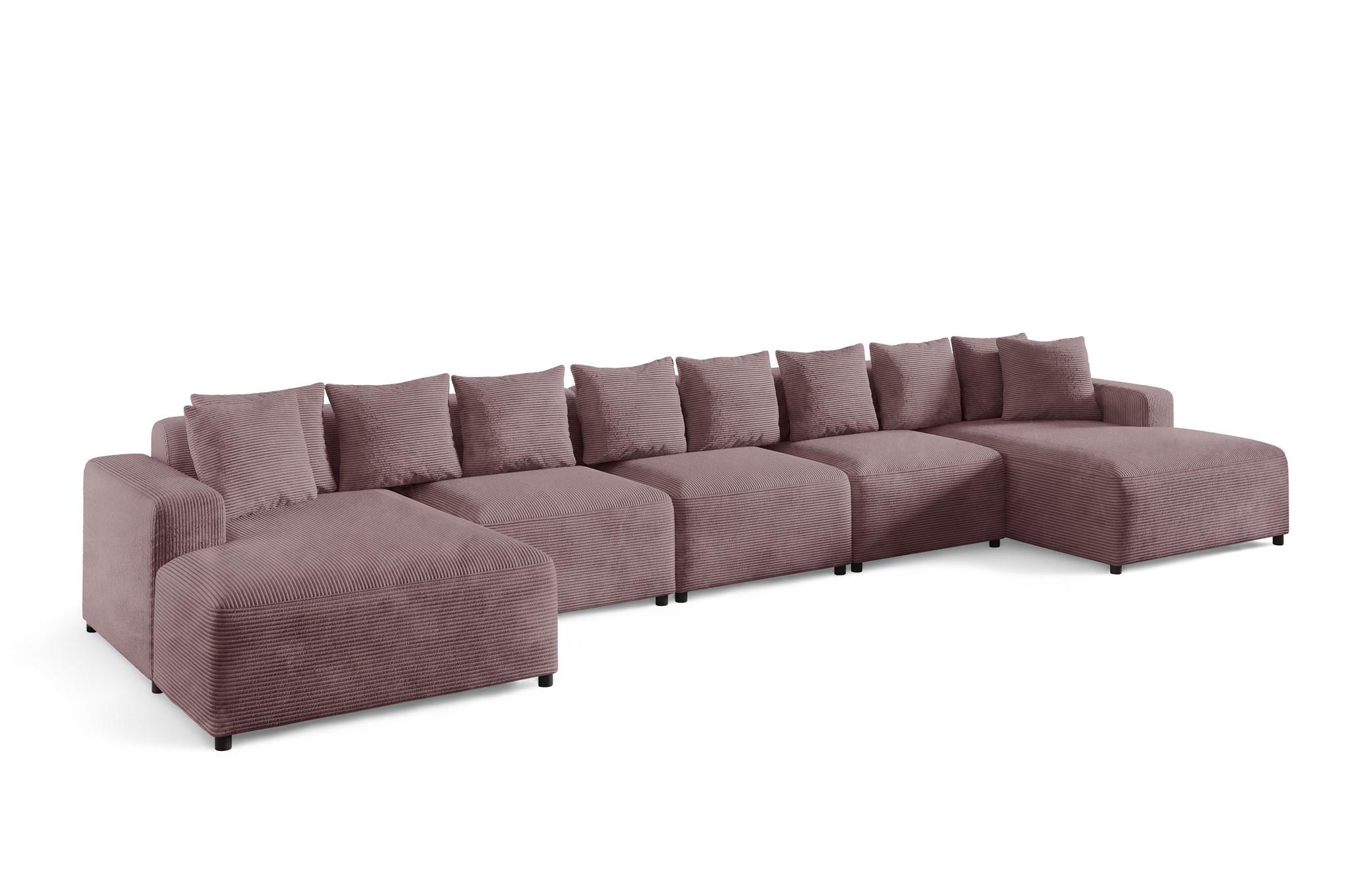 WOHNLANDSCHAFT Megan Xl In Poso - Altrosa, Holzwerkstoff/Textil (517/75/165cm) - Fun Möbel