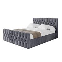 POLSTERBETT mit Bettkasten, Fußteil und Lattenrost, Boxbett mit Matratze H3/H4 - RENO-Z 180x200 Dunkelgrau - Dunkelgrau, Holzwerkstoff/Textil (180/200cm) - ALTDECOR