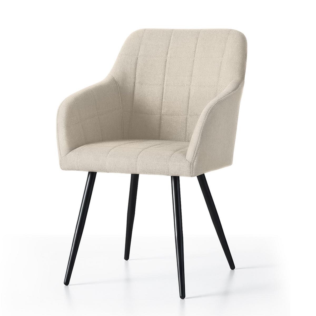 POLSTERSTUHL 4er Set, Metallbeine Beige, Gold, x 54/82/58 - Beige, Textil (54/82/51cm) - RAUMHIRSCH FURNITURE