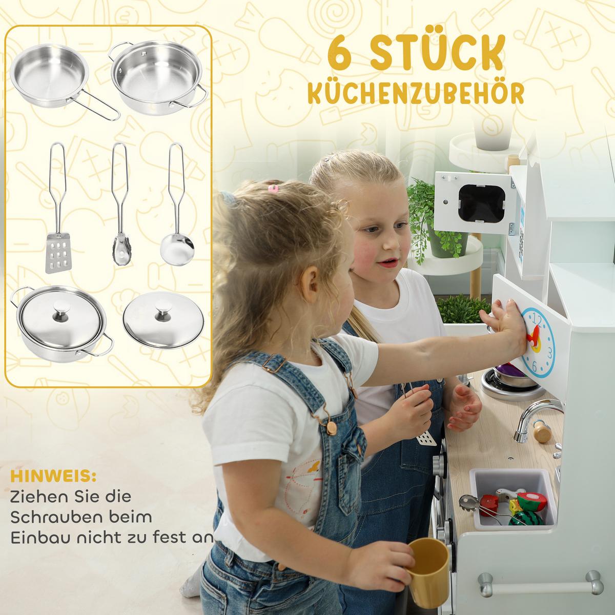 SPIELKÜCHE MDF Weiß - Weiß, Holzwerkstoff (24/79.5cm) - AIYAPLAY