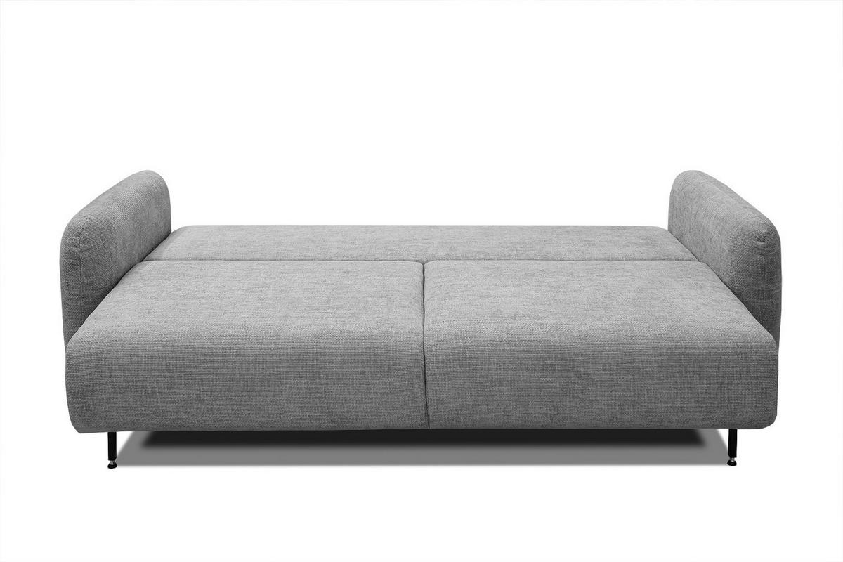 SOFA DRAKE 3-Sitzer mit Schlaffunktion, grau - Braun/Grau, Holz/Textil (232/90/107cm) - Wozimo