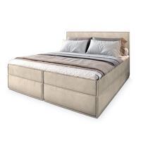 BOXBETT PELLIO 200x200 cm mit Matratze und Topper, H2+H3 - Creme - Creme, Holz (200/200cm) - MASSENO