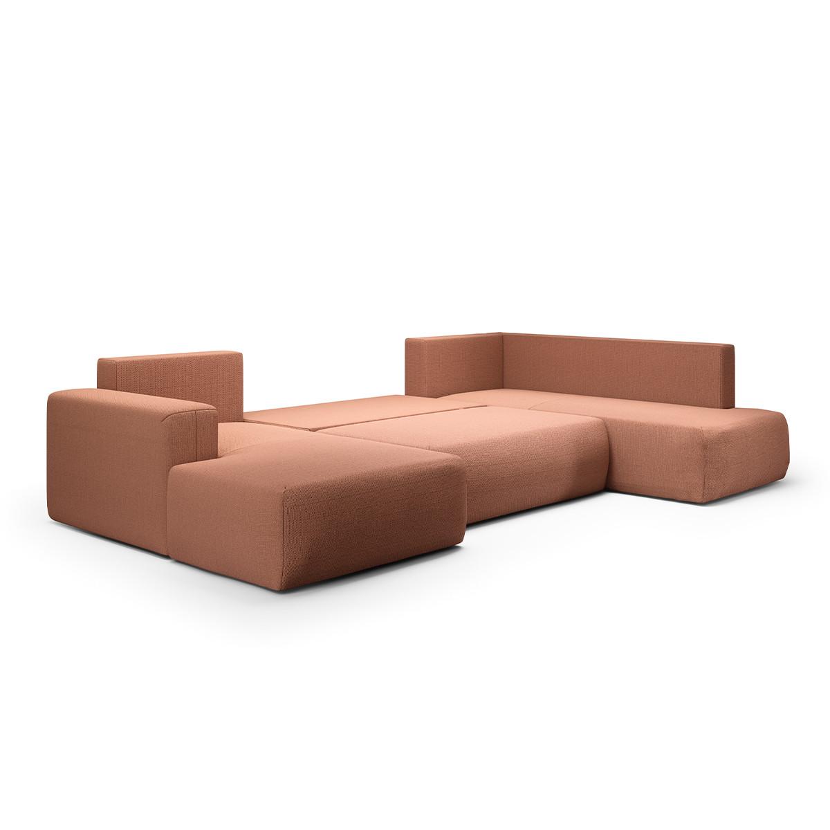 PANORAMASOFA Bliss 5 Sitzplätze Kupfer - Orange, Holz (335/72/200cm) - Petits-meubles