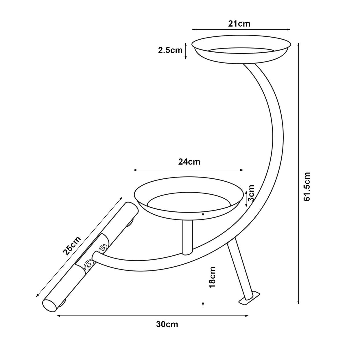 PFLANZENSTÄNDER Aalten - Hellgrau, Metall (25/30/61.5cm) - [en.casa]