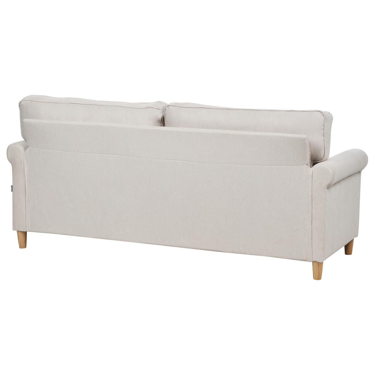 3-SITZER-SOFA Stoff helles Beige Ronneby - Hellbraun/Beige, Textil (190/88/78cm) - Beliani
