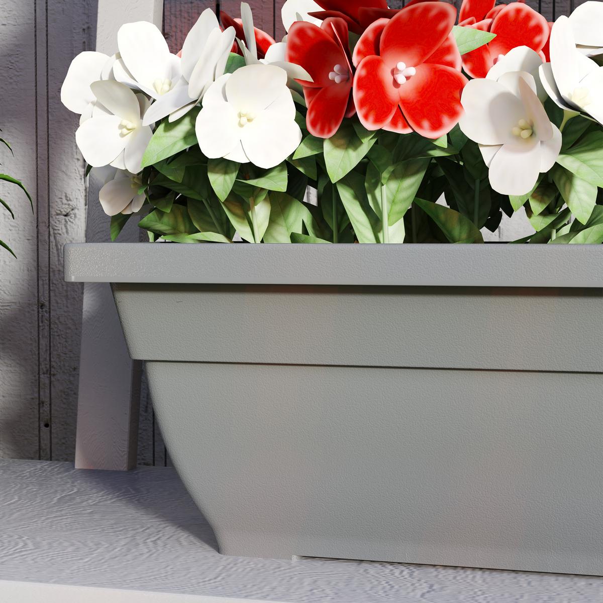 BLUMENTOPF aus Kunststoff 59 x 21 x 16 cm - Grau, Kunststoff (21/16/59cm) - Outsunny