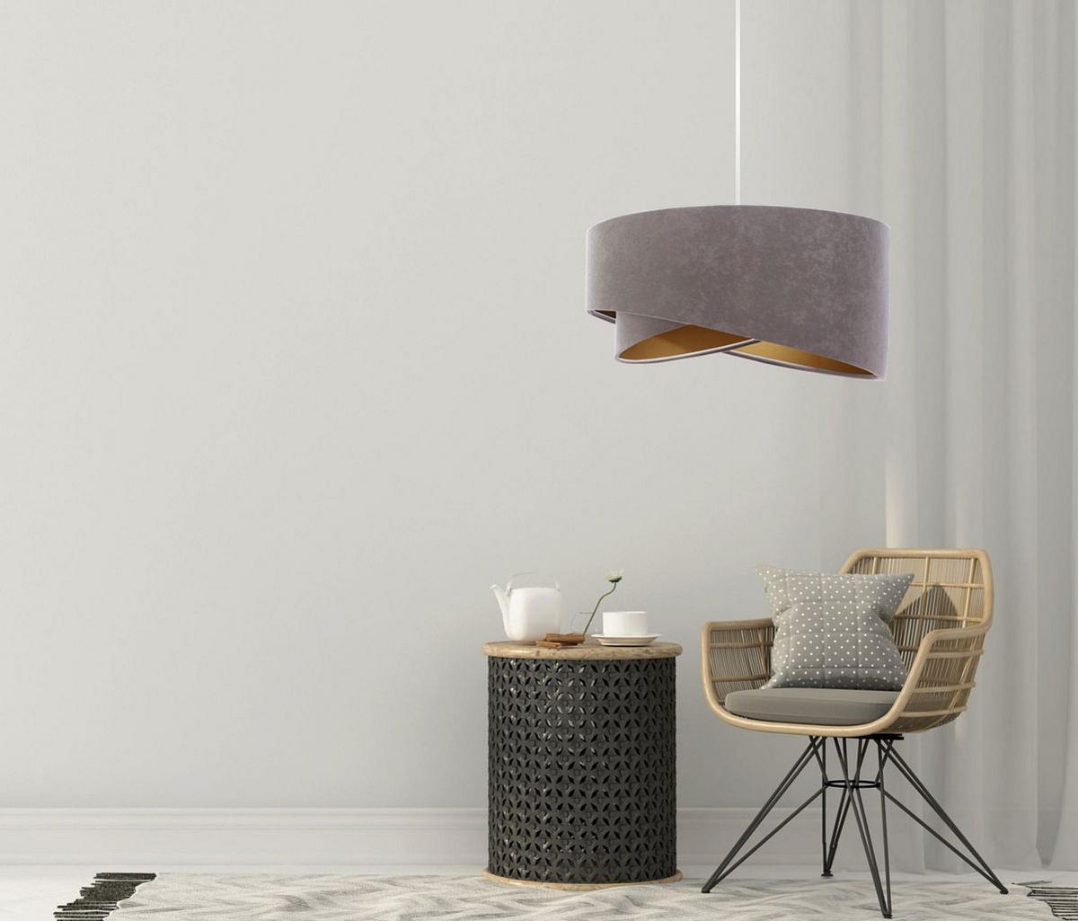 HÄNGELEUCHTE Grau 50/23 cm - Goldfarben, Kunststoff (50/1.3/23cm) - ONZENO