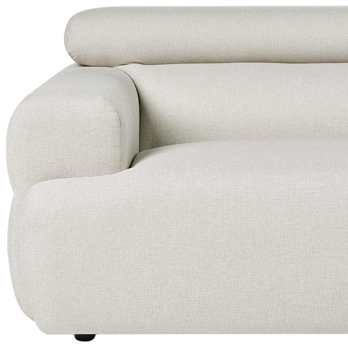 3-SITZER-SOFA Stoff Cremeweiß Hovden - Creme, Textil (210/69/95cm) - Beliani