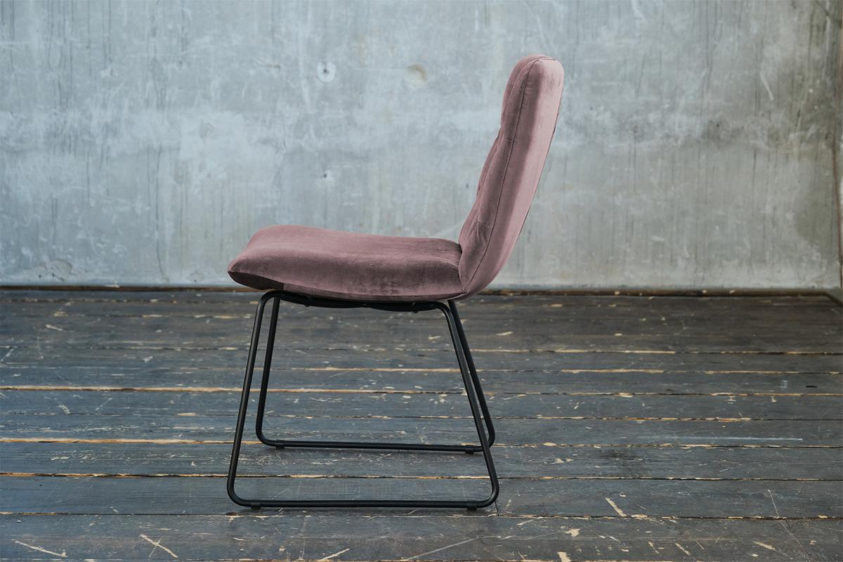 STUHL NEW CHARME Rosé Velvet (1er-Set) - Roségold/Rosa, Textil (52/87/66cm) - KAWOLA