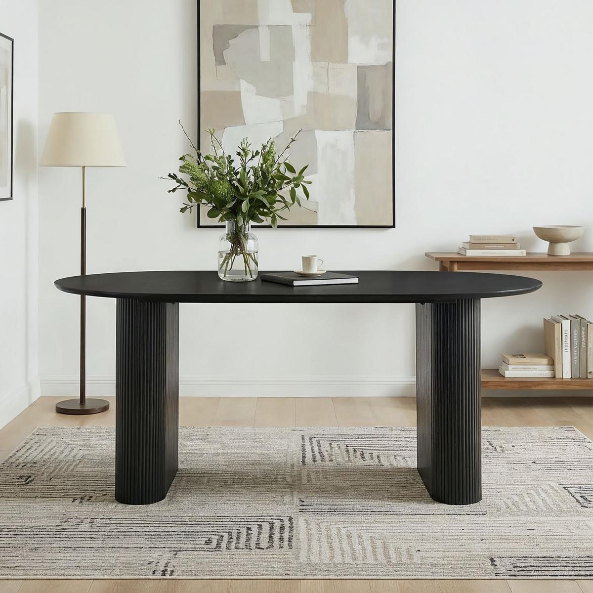 ESSTISCH MAXIM - Schwarz, Metall (90/160/75cm) - IDIMEX