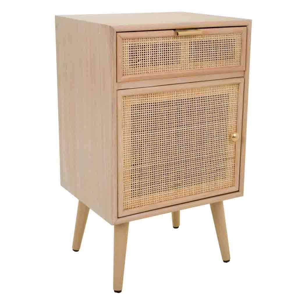 NACHTTISCH aus MDF und Gitter, braun, 42x37x71cm - Braun, Holzwerkstoff (42/71/36.5cm) - Wanderlust