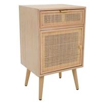 NACHTTISCH aus MDF und Gitter, braun, 42x37x71cm - Braun, Holzwerkstoff (42/71/36.5cm) - Wanderlust