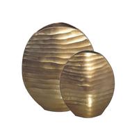VASEN 2er-Set BERLENGA, Aluminium, handgefertigt, Gold, 26 x 14 x 30,5 cm - Goldfarben, Metall (30.5cm) - KADIMA DESIGN
