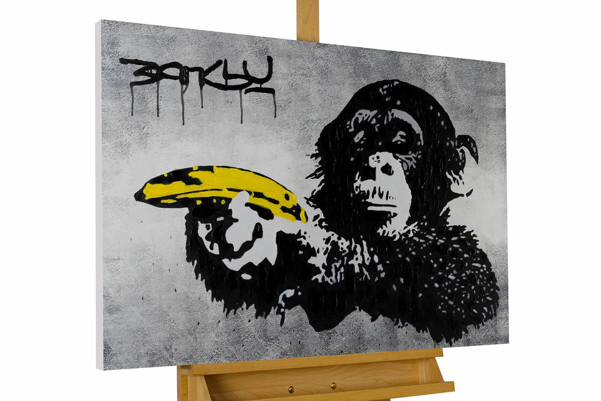 ACRYLBILD HANDGEMALT 100/75 cm - Gelb, Holz/Textil (100/75cm) - KUNSTLOFT