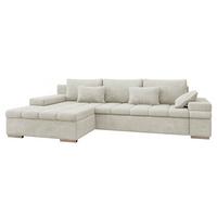 ECKSOFA Bangkok, Seite: Links - Silberfarben/Creme, Holz/Textil (310/175cm) - MIRJAN24