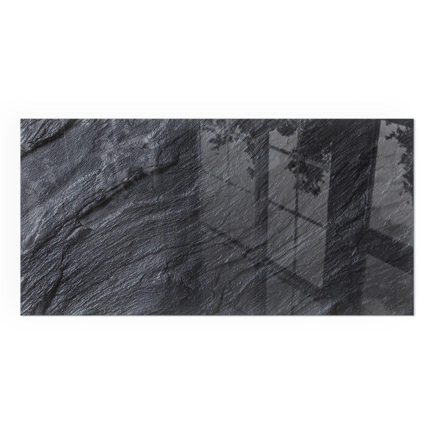 GLASPLATTE für Kamin 100x50 cm - Schwarz, Glas (100/50/0.4cm) - TULUP
