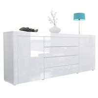 SIDEBOARD La Paz Weiß Hochglanz / Weiß Hochglanz - Weiß Hochglanz, Holzwerkstoff (167/72/35cm) - Vladon
