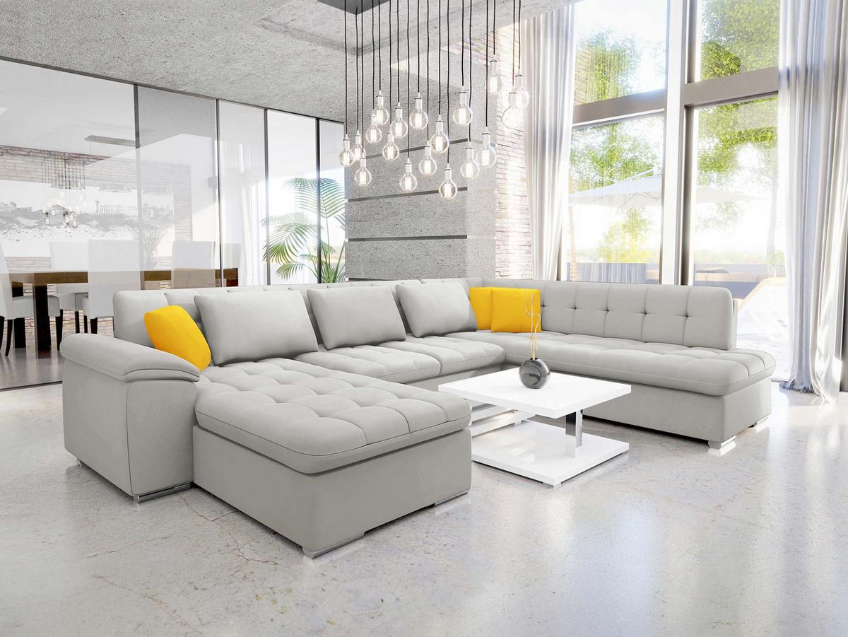 WOHNLANDSCHAFT Niko Bis Premium, Seite: Links - Hellgrau, Holz/Textil (348/76/205cm) - MIRJAN24