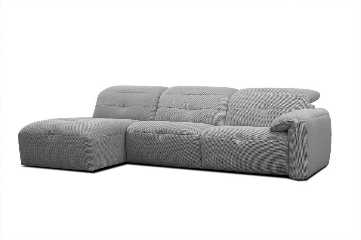 ECKSOFA TRENTO 4-Sitzer mit 1 Relaxfunktion, grau - Schwarz/Grau, Holzwerkstoff/Kunststoff (165/262cm) - Wozimo