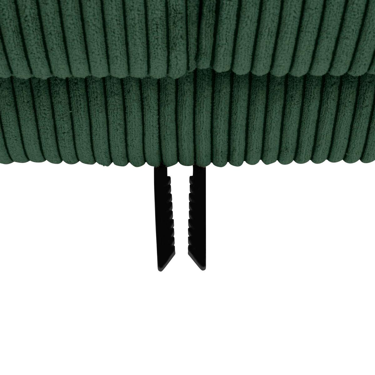 SOFA mit Longchair rechts Kaylynn Cordstoff dunkelgrün - Dunkelgrün, Kunststoff (175/294cm) - 58aufmkessel