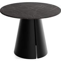 ESSTISCH Lamio runder ausziehbarer, Marmor Schwarz 100-180/100/76 cm - Anthrazit/Schwarz, Holzwerkstoff/Metall (100/176/76cm) - WFL GROUP