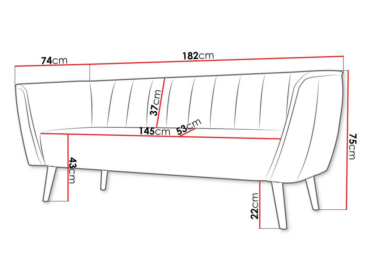 SOFA Pas 3 - Beige/Naturfarben, Holz/Textil (182/75/74cm) - MIRJAN24
