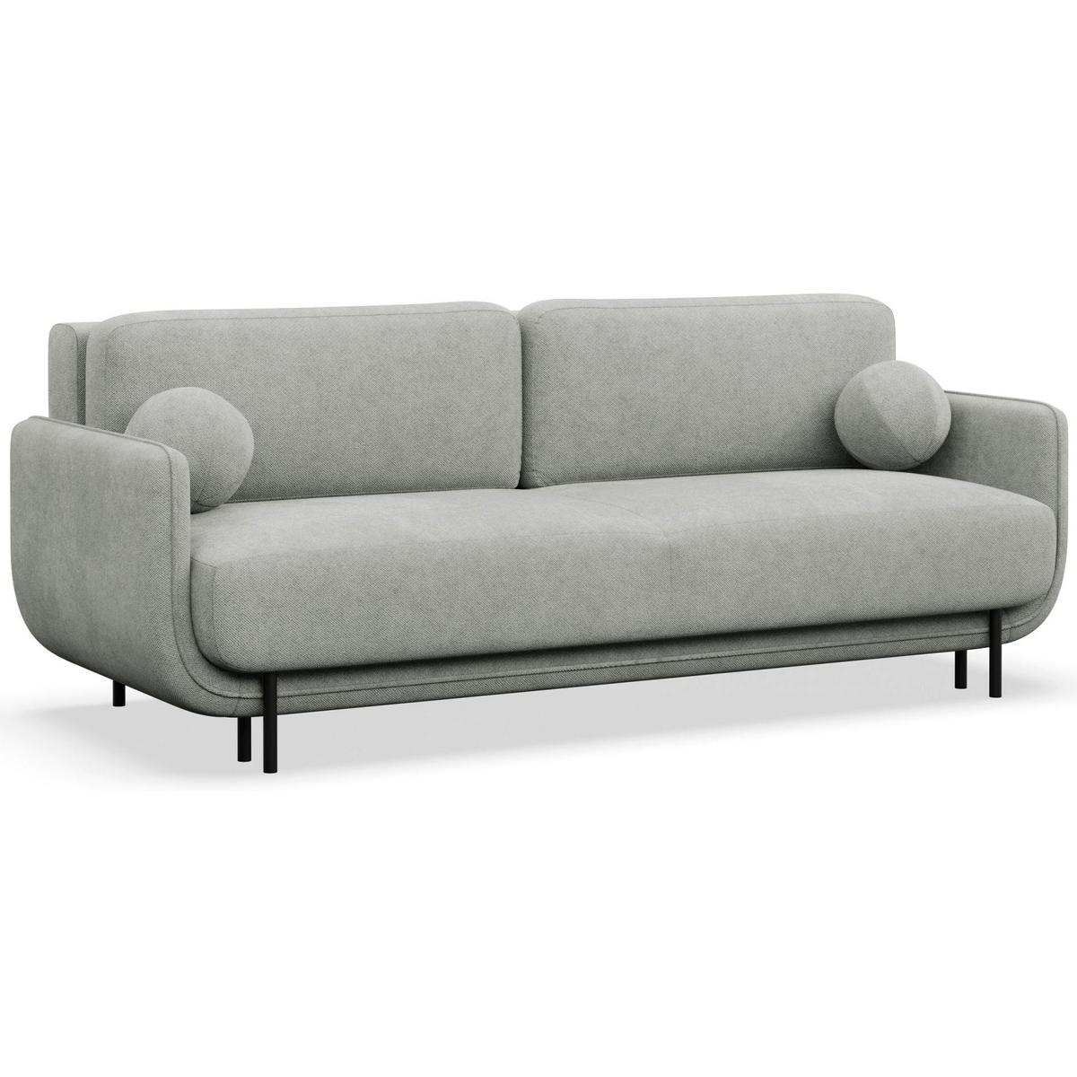 SCHLAFSOFA Ovals Hellgrau - Hellgrau/Schwarz, Textil/Metall (236/95/96cm) - Selsey