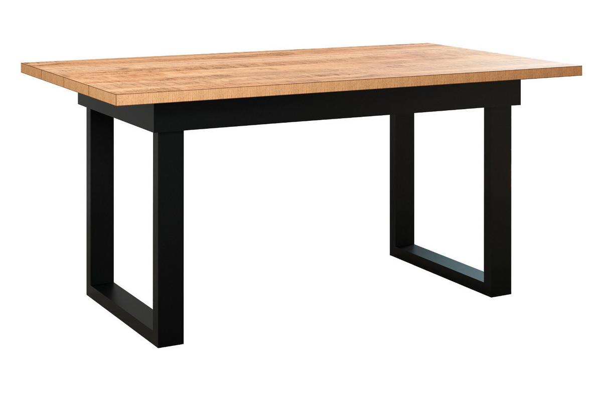 ESSTISCH Mango, schwarz 160 x 90 cm, Küchentisch in modernem Design - Schwarz/Naturfarben, Holzwerkstoff/Metall (90/160/76cm) - Top.Furn