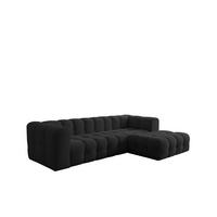 ECKSOFA Solvie In Tiffani - Schwarz, Holzwerkstoff/Textil (290/193cm) - Fun Möbel