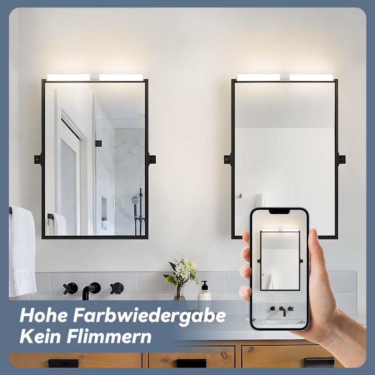 SPIEGELLEUCHTE ALBERT II 40/5.2/3.2CM - Weiß, Kunststoff (40/5.2/3.2cm) - Nettlife
