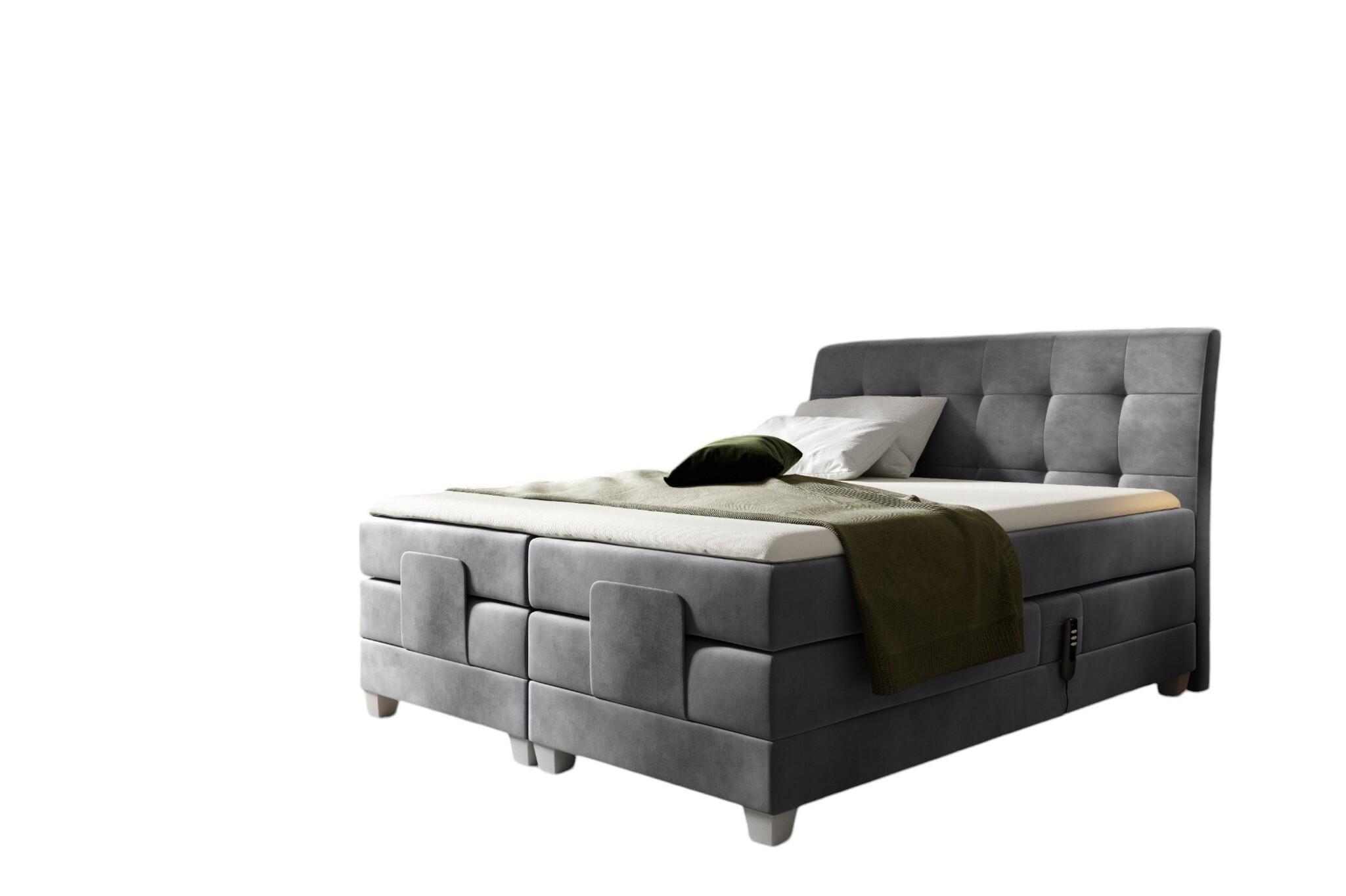 BOXSPRINGBETT Elektrisch Franco - Grau, Holzwerkstoff/Textil (140/200cm) - Fun Möbel