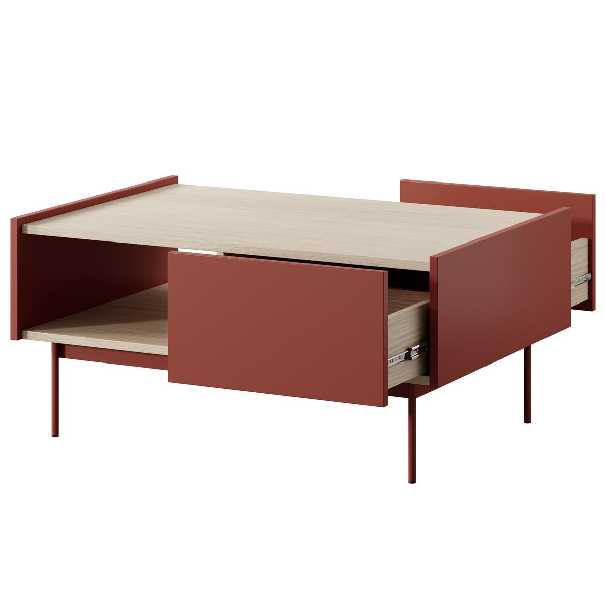 COUCHTISCH COLORE 97/45/65 cm Rot - Rot, Holzwerkstoff (65/97/45cm) - MASSENO