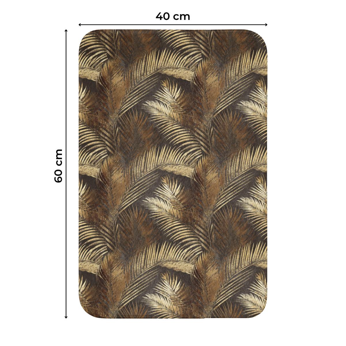 WC-VORLEGER Tropisch - Blätter - Gold WC Teppich 40x60 cm - Goldfarben, Textil (40/1cm) - OnlyWow