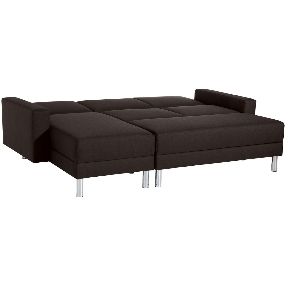 FUNKTIONSSOFA mit Hocker Katryna Flachgewebe schoko - Mokka, Kunststoff (144/92/230cm) - 58aufmkessel