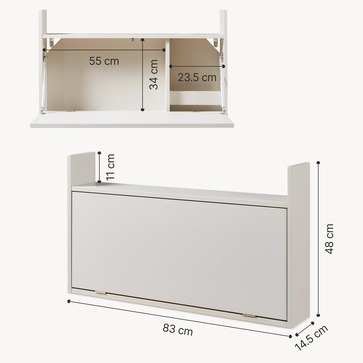 WANDSCHREIBTISCH Rautalampi - Beige, Holzwerkstoff (83/48/14.5cm) - [en.casa]