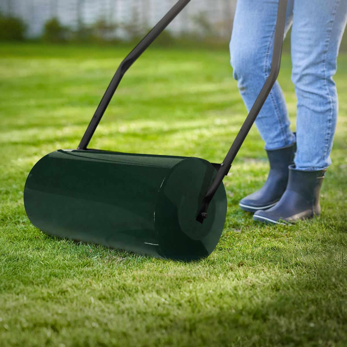 RASENWALZE befüllbar 50 Liter Grün aus Stahl - Grün, Metall (60/112/31.5cm) - ECD-Germany