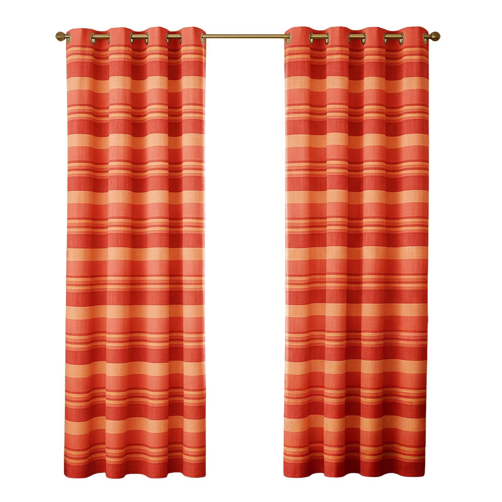 ÖSENVORHANG Morocco blickdicht 2er-Set, 137/137 cm - Terracotta, Textil (137/137cm) - Homescapes