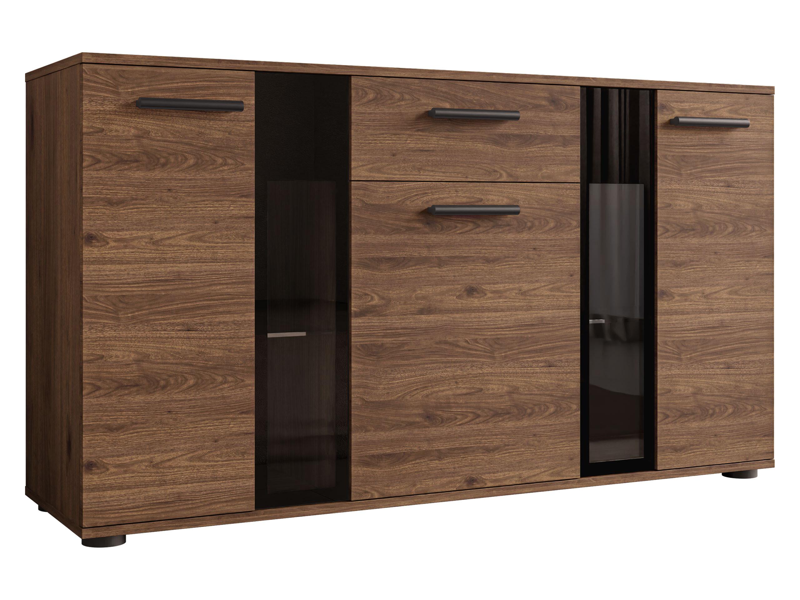 KOMMODE Salsa - Nussbaumfarben/Schwarz, Holzwerkstoff/Kunststoff (141/80/41cm) - MIRJAN24