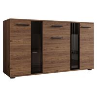 KOMMODE Salsa - Nussbaumfarben/Schwarz, Holzwerkstoff/Kunststoff (141/80/41cm) - MIRJAN24