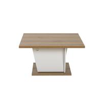 COUCHTISCH Bar Dekor Weiß und Eiche ATOS 69/69/38 cm - Eschefarben, Holzwerkstoff (70.5/69/38cm) - Calicosy