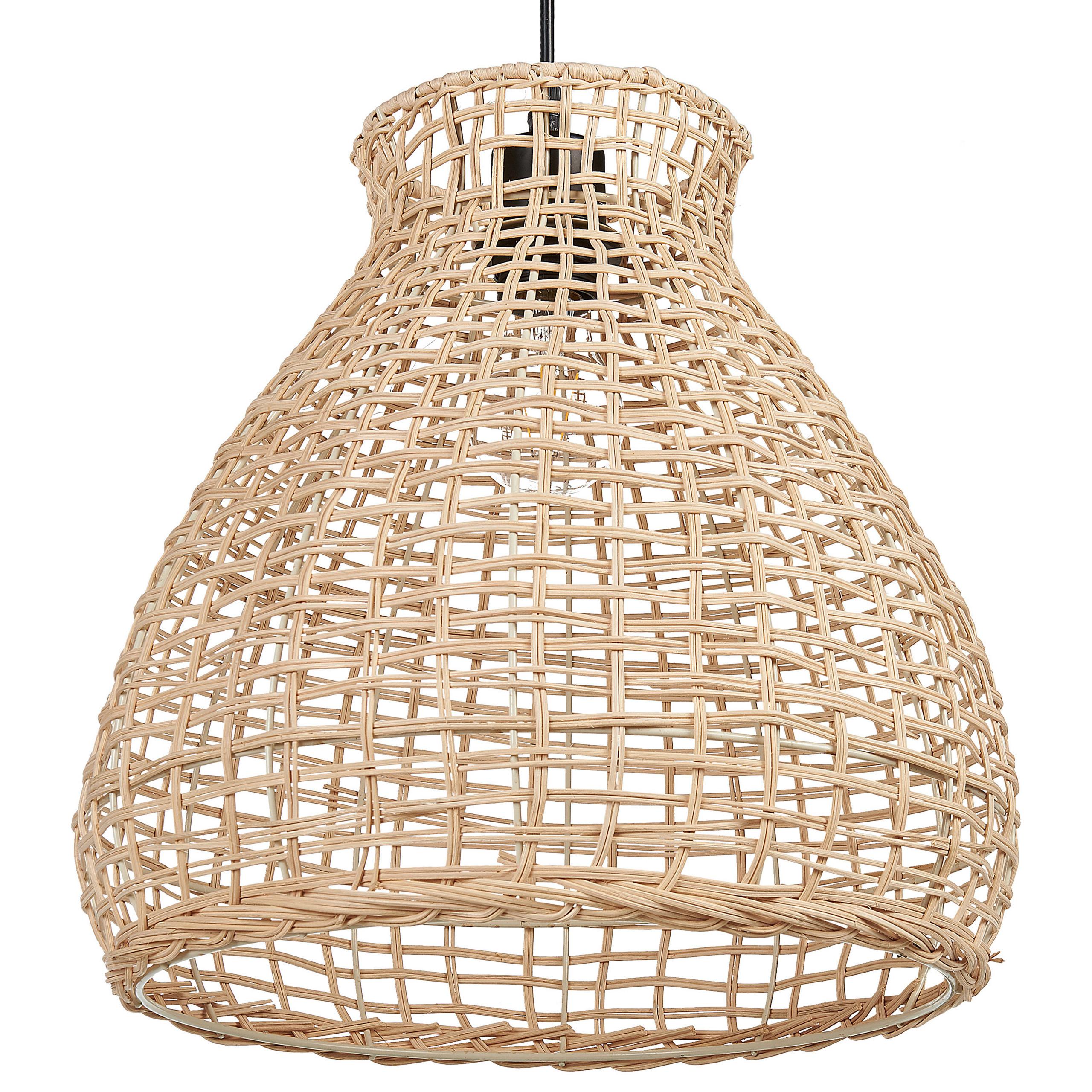 HÄNGELEUCHTE Sakeni 35/35/127 cm - Beige, Naturmaterialien (35/35/127cm) - Beliani